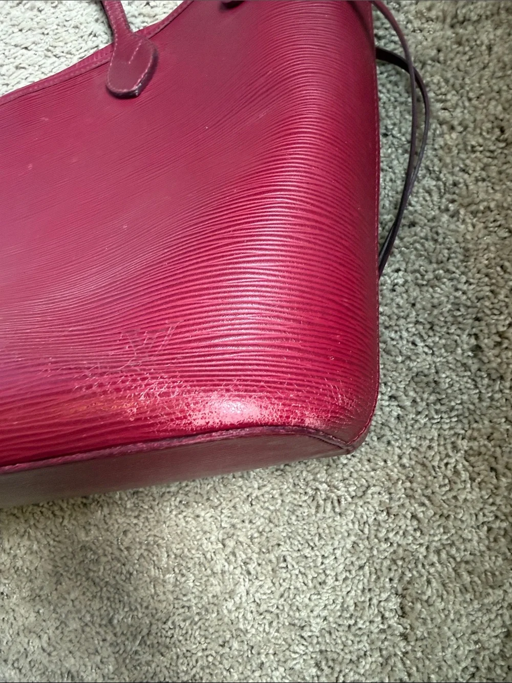 Louis Vuitton Red Epi Leather Neverfull Tote with pouchette - Picture 4 of 10